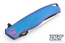 We Knife 606A - Blue Handle - Two Tone Blade