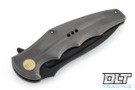 We Knife 608E - Grey Handle - Drop Point - Black Stonewashed Blade