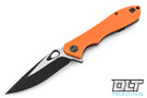 We Knife 715A - Orange G-10 - Gray Titanium Frame - Two Tone Blade