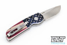 Pro-Tech Calmigo - Vintage Flag Handle - TRON Pattern - Satin Blade