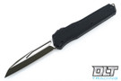 Microtech 241M-1GRBK Cypher MK7 S/E - Black Handle - Two-Tone Green Blade - Black Hardware