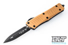 Microtech 138-1GTTA Troodon D/E - Tan G-10 Handle - Black Blade