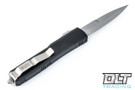 Microtech 120-10 Ultratech D/E - Black Handle - Contoured - Stonewash Blade
