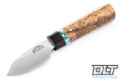 Bark River Custom Shop - Nihon Utility - Curly Oak - Macasser Ebony Ferrule - Brass & Turquoise Accents