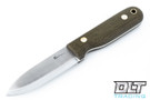 LT Wright Bushcrafter A2 - Scandi - Green Micarta - Matte