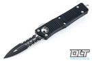 Microtech 138-2 Troodon D/E - Black Handle - Black Blade - Partial Serrations