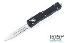 Microtech 147-5 UTX-70 D/E - Black Handle - Contoured - Satin Blade - Partial Serrations