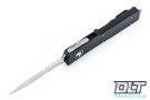 Microtech 147-5 UTX-70 D/E - Black Handle - Contoured - Satin Blade - Partial Serrations