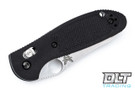 Benchmade 555 S30V Mini Griptilian with Sheepsfoot blade and black handles.