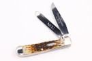 Case Trapper CV Amber Bone Pocket Knife