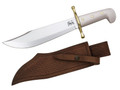 Case Hunter Bowie White w/ Leather Sheath