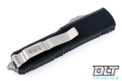 Microtech 232-12 UTX-85 D/E - Black Handle  - Full Serrations - Stonewash Blade