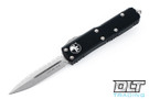 Microtech 232-12 UTX-85 D/E - Black Handle  - Full Serrations - Stonewash Blade
