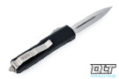 Microtech 232-12 UTX-85 D/E - Black Handle  - Full Serrations - Stonewash Blade