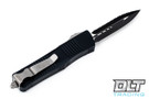 Microtech 138-3 Troodon D/E - Black Handle  - Full Serrations - Black Blade