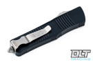 Microtech 138-6 Troodon D/E - Black Handle  - Full Serrations - Satin Blade