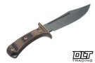 RMJ Tactical Jungle Combat Nitro-V - Tungsten Cerakote Blade - Hyena Brown G-10