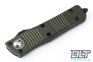 Microtech 139-1OD Troodon S/E - Green Handle  - Partial Serrations - Black Blade