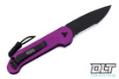 Microtech 135-2VI L.U.D.T P/S - Violet Handle  - Black Blade - Partial Serrations