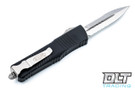 Microtech 142-11 Combat Troodon D/E - Black Handle  - Partial Serrations - Stonewashed Blade