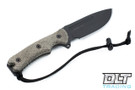Freeman 5" Model 451 3V - Black Blade - Green Canvas Micarta - Diamond Texture - Black Nylon Sheath