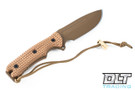 Freeman 5" Model 451 3V - FDE Blade - Coyote Brown G-10 - Dimpled Texture - Black Nylon Sheath