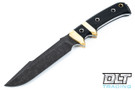 Oxus - Blackwash Blade - Black Micarta - Brass Bolster