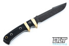Oxus - Blackwash Blade - Black Micarta - Brass Bolster