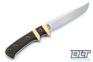 Oxus - Satin Blade - OD Green Micarta - Black Liners - Brass Bolster