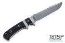 Oxus - Stonewashed Blade - Black Micarta - Orange Liners - Stainless Bolster