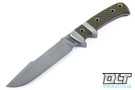 Oxus - Stonewashed Blade - Textured OD Green G-10 - Red Liners - Stainless Bolster