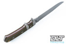 Oxus - Stonewashed Blade - Textured OD Green G-10 - Red Liners - Stainless Bolster
