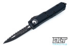 Microtech 232-3T UTX-85 D/E - Black Handle  - Full Serrations - Black Blade