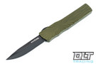 Brian Tighe & Friends - Small Twist Tighe OTF - Green Aluminum - DLC Clip Point