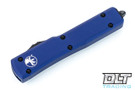 Microtech 147-2PU UTX-70 D/E - Purple Handle  - Partial Serrations - Black Blade