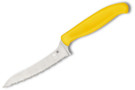 Spyderco Z-Cut Kitchen Knife - Pointed Tip - Yellow - Serrated