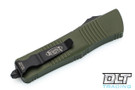 Microtech 138-3OD Troodon D/E - Green Handle  - Full Serrations - Black Blade