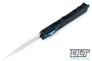 Marfione Custom Dirac Delta - Hefted Alloy Handle - Blue Titanium Hardware - Mirror Polish Blade