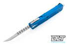 Microtech 619-10BL Troodon Hellhound - Blue Handle - Stonewash Blade