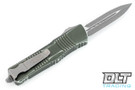 Microtech 142-12DOD Combat Troodon D/E - Distressed OD Green Handle - Apocalyptic Blade