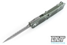 Microtech 142-12DOD Combat Troodon D/E - Distressed OD Green Handle - Apocalyptic Blade