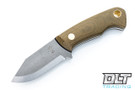 Krein PSK - Green Canvas Micarta - Black Liners - Brass Hardware - Kydex Sheath