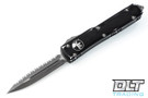 Microtech 122-12DBK Ultratech D/E - Distressed Black Handle - Stonewashed Blade