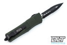 Microtech 138-2OD Troodon D/E - OD Green Handle - Black Blade