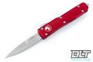 Microtech 120-10RD Ultratech Bayonet - Red Handle - Stonewashed Blade