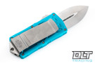 Microtech 157-10TQ Exocet - Turquoise Handle - Stonewashed Blade
