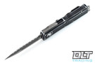 Microtech 232-12DBK UTX-85 D/E - Distressed Black Handle - Apocalyptic Blade