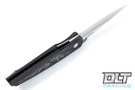 Pro-Tech Harkins ATAC Double Action - Black Handle - Marbled Carbon Fiber Inlay - Two Tone Blade