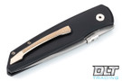 Pro-Tech Harkins ATAC Double Action - Black Handle - Marbled Carbon Fiber Inlay - Two Tone Blade
