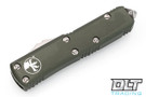 Microtech 233-11OD UTX-85 T/E - OD Green Handle - Stonewashed Blade